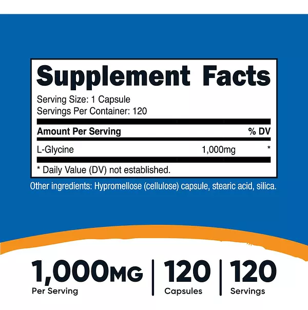 Salud y Equipamiento Médico - L-glycine 1000mg- Nutricost 2