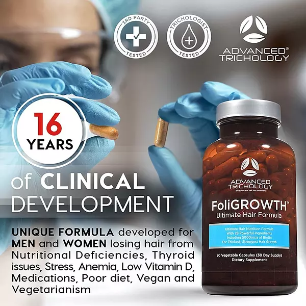 Salud y Equipamiento Médico - Vitamina Crecimiento Perdida De Cabello Foligrowth 90 Cap 8