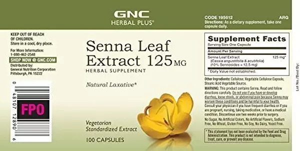 Salud y Equipamiento Médico - Gnc Herbal Plus Senna Leaf Extract 125 Mg, 100 Capsulas, Un 2