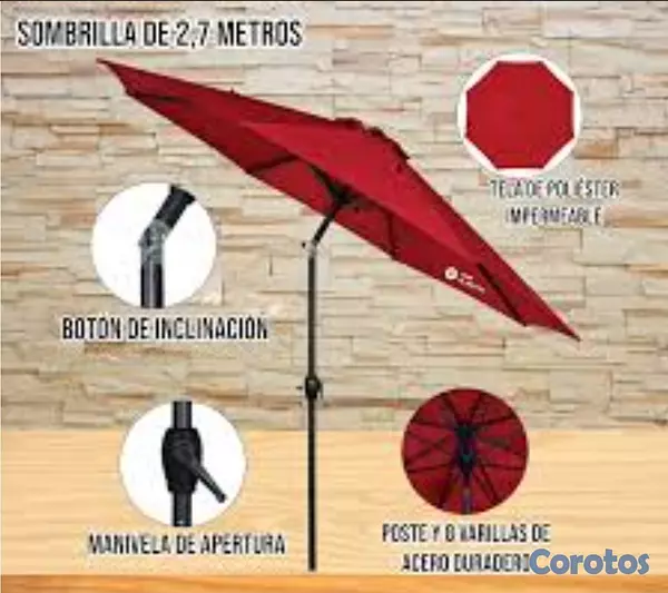 herramientas, jardines y exterior - Sombrilla grande de bbq con base nueva 1
