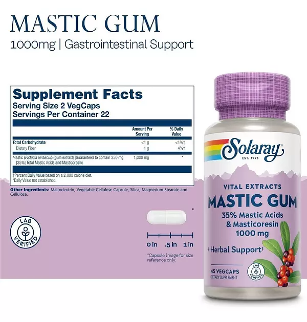 Salud y Equipamiento Médico - Solaray Mastic Gum Extract 500 Mg - 45 Capsulas 2