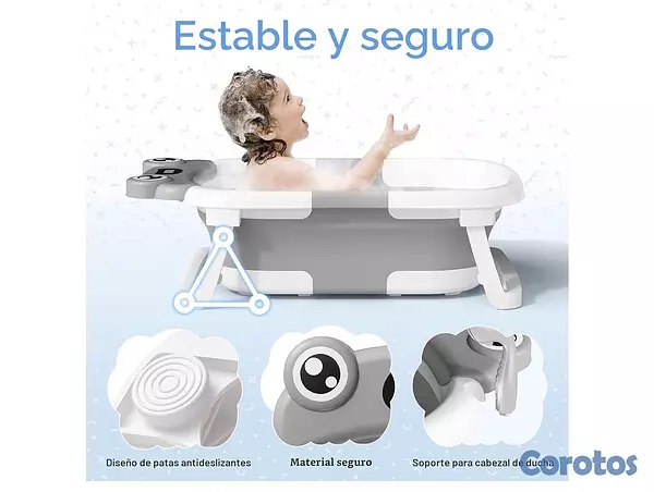cuidado y nutricion - Bañera para bebé, para recién nacidos de 0 a 24 meses con termómetro  2