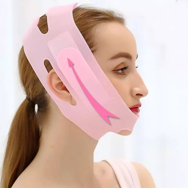 salud y belleza - Faja facial de silicona en forma de V para adelgazar el cuello y barbilla 5