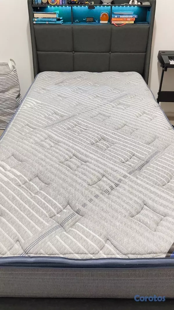 muebles y colchones - Rolanstar Armazón de cama tamaño twin con estación 5