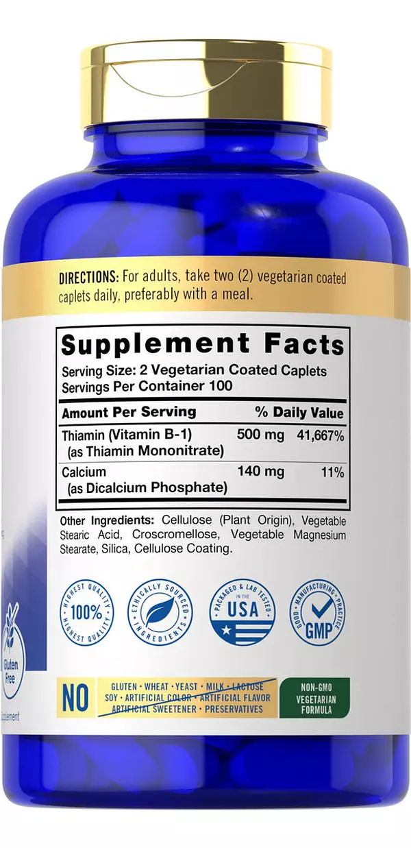 Salud y Equipamiento Médico - Vitamina B1 500mg (tiamina) Carlyle 3