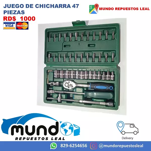 herramientas, jardines y exterior - Kit de chicharra 47 pcs, perfectas para desarmar un carro completo  2