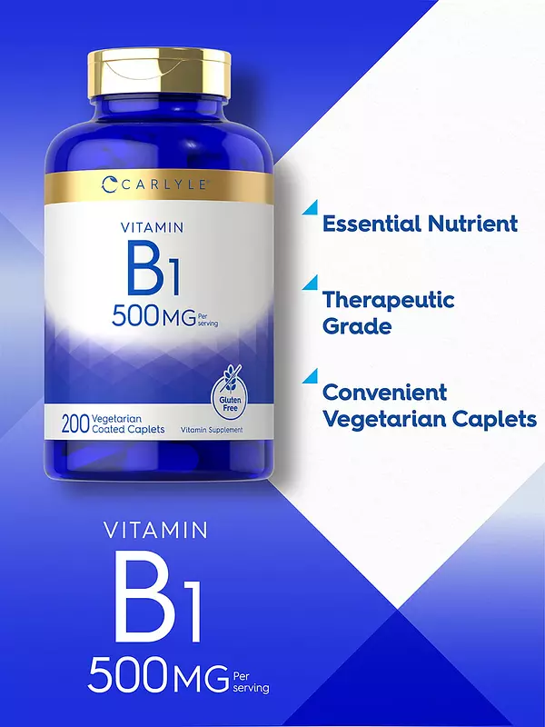 Salud y Equipamiento Médico - Vitamina B1 500mg (tiamina) Carlyle 4