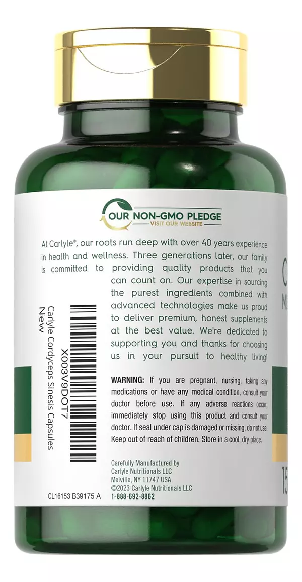 Salud y Equipamiento Médico - Cordyceps Capsulas De Hongos 1000mg Carlyle 3