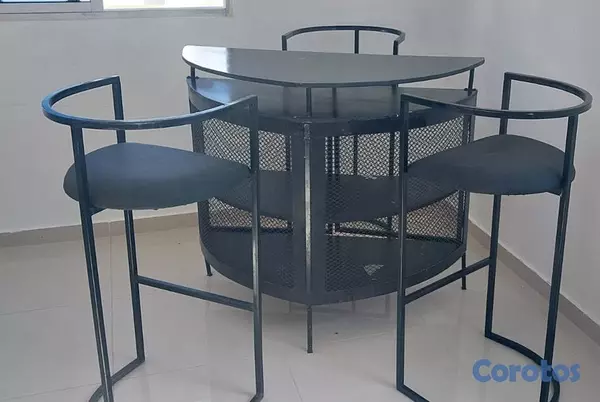 muebles y colchones - Barra moderna con 3 sillas altas – diseño elegante 3