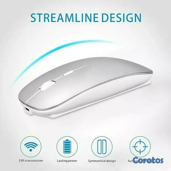 otros electronicos - Mouse inalámbrico Bluetooth recargable con Leds RGB 4
