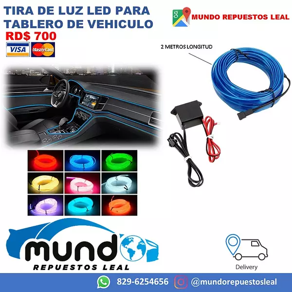 accesorios para vehiculos - Rollo de tira led para tablero de carro, vehiculo led 2