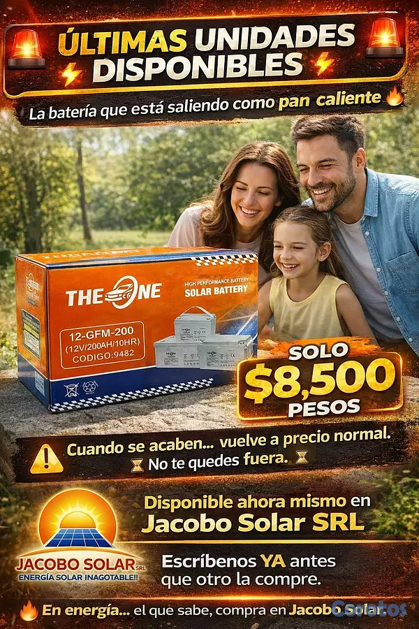 plantas e inversores - BATERIA THE ONE 200AH12V 1