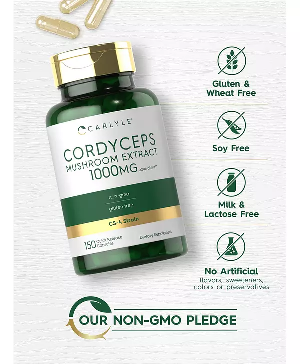 Salud y Equipamiento Médico - Cordyceps Capsulas De Hongos 1000mg Carlyle 5