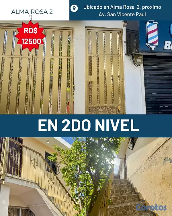 apartamentos - Alquilo Aparta Estudio - Alma Rosa II - 2do Nivel - A Hombre Soltero - RD$12,000 3