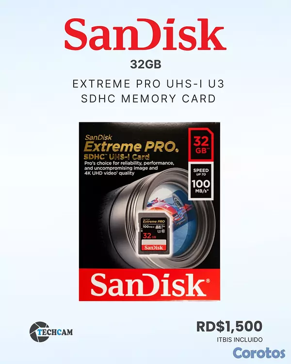camaras y audio - MEMORIAS PARA CAMARA SANDISK 8