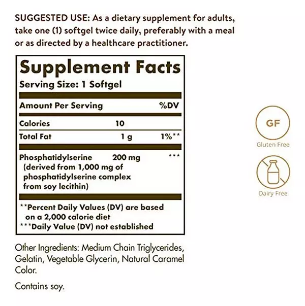 Salud y Equipamiento Médico - Solgar Fosfatidil-serina 200 Mg 60 Capsulas Blandas 2