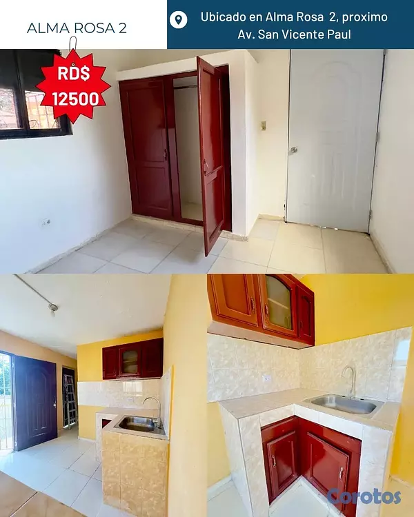 apartamentos - Alquilo Aparta Estudio - Alma Rosa II - 2do Nivel - A Hombre Soltero - RD$12,000 4