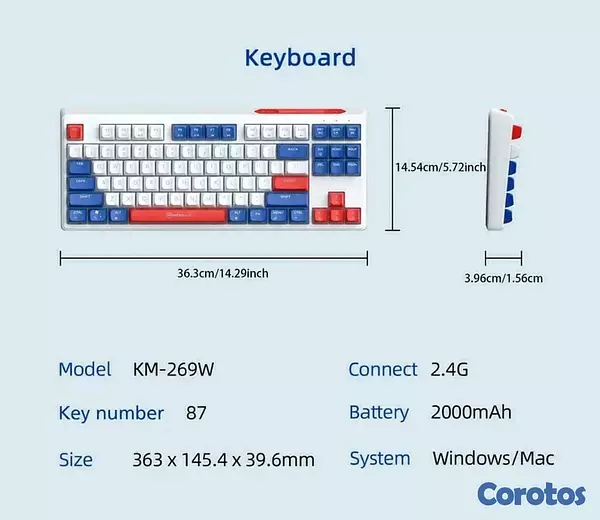 computadoras y laptops - Teclado y ratón membrana ROG de 2 piezas, cableado, iluminación de arcoíris 6