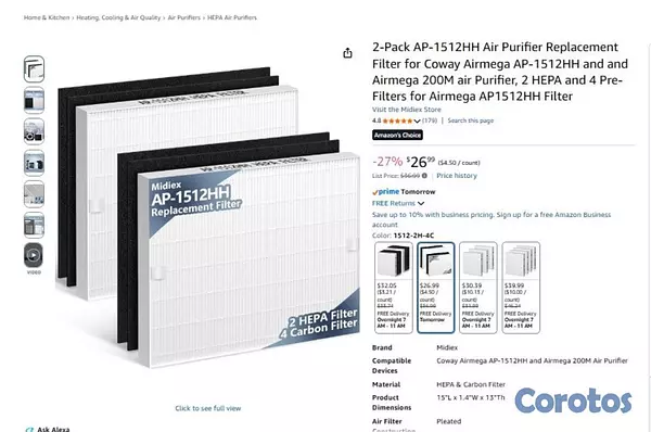 electrodomesticos - Purificador de Aire Coway Airmega Usado Exc Cond  10