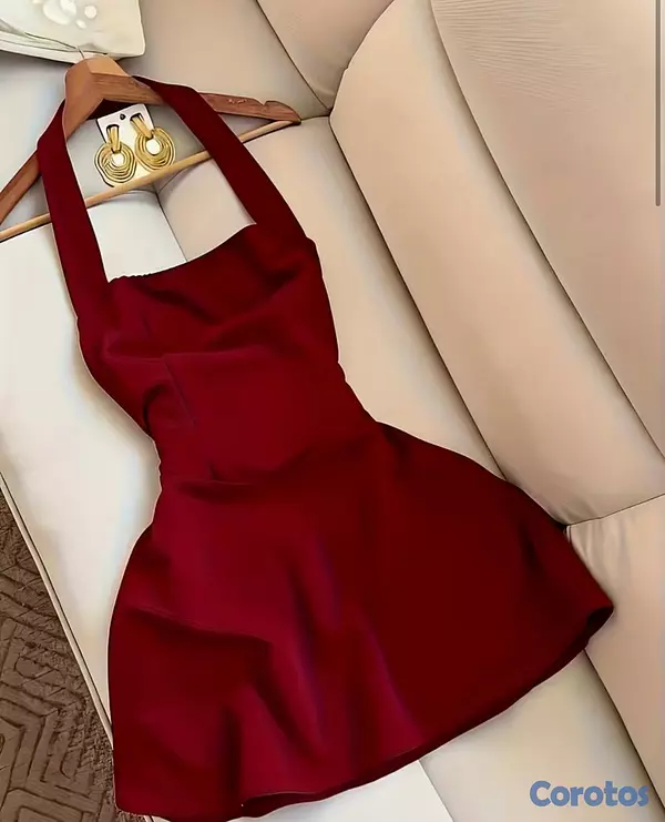 ropa para mujer - Vestido Falda Tulipán con Cuello Halté y Cintura A