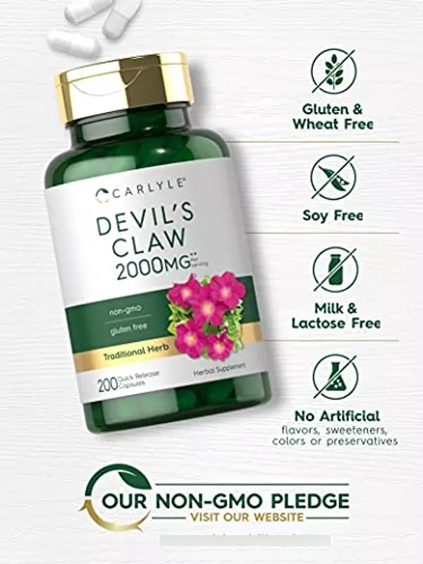 Salud y Equipamiento Médico - Garra Del Diablo 2000mg 200 Cap Carlyle 4
