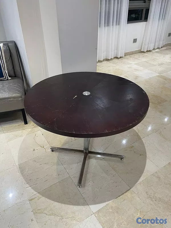muebles y colchones - Mesa Marrón Circular 2