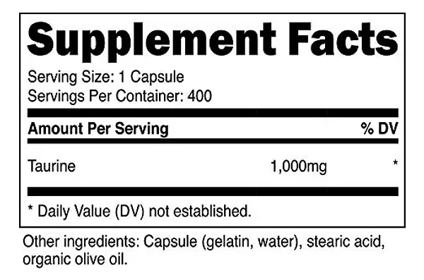 Salud y Equipamiento Médico - Nutricost Taurina 1000mg, 400 Capsulas 4
