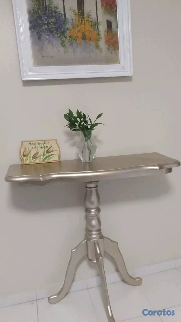 muebles y colchones - Comedor de 6 sillas y repisa en caoba pintada 4
