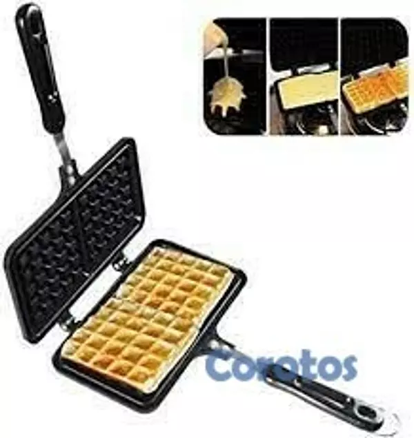 cocina - Wafflera Waffles pancakes gofres directo a la estufa, antiadherente waflera  2