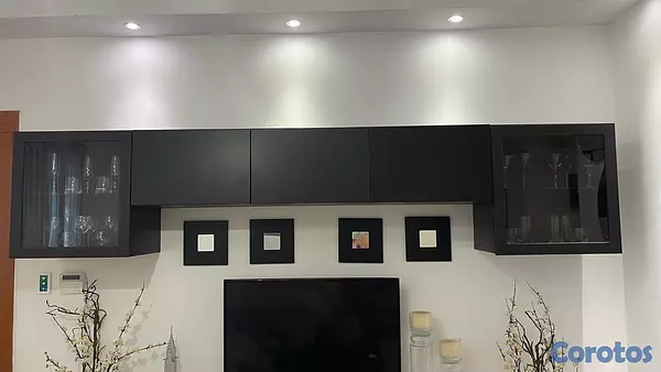 muebles y colchones - Mueble modular tipo IKEA para TV – moderno y elegante en negro 4