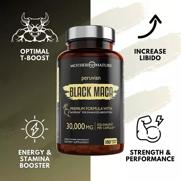 Salud y Equipamiento Médico - Maca Negra Organica 30.000 Mg Hombres Y Mujeres 180 Cap 4