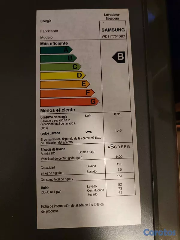 electrodomesticos - Lava/Seca Samsung 11 kg / 7 kg Inverter – Como Nueva 5