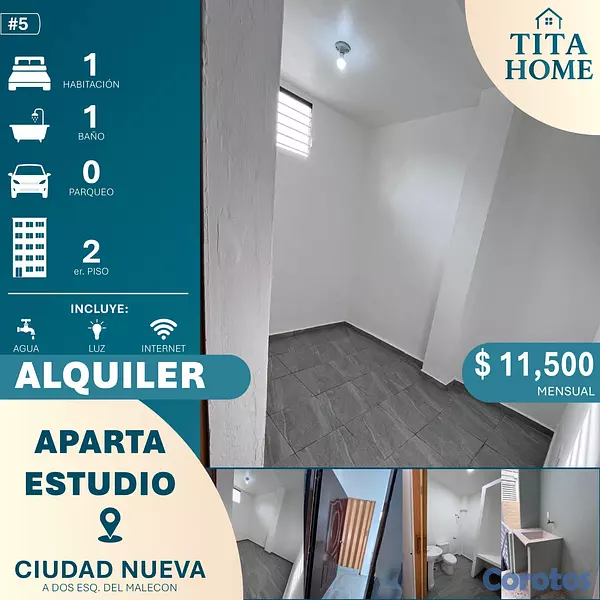 apartamentos - Alquiler Aparta Estudio # 5 4