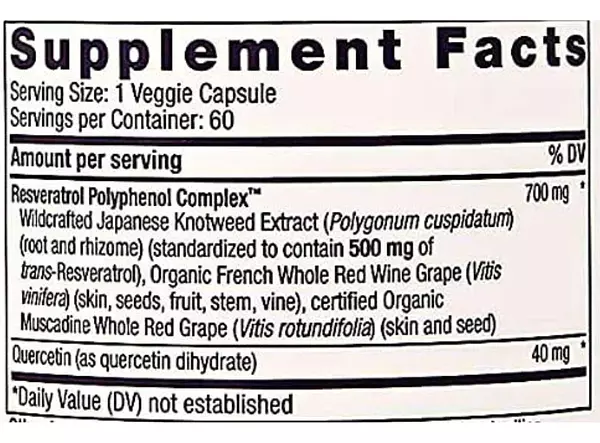 Salud y Equipamiento Médico - Resvitale Resveratrol 60 capsulas 2