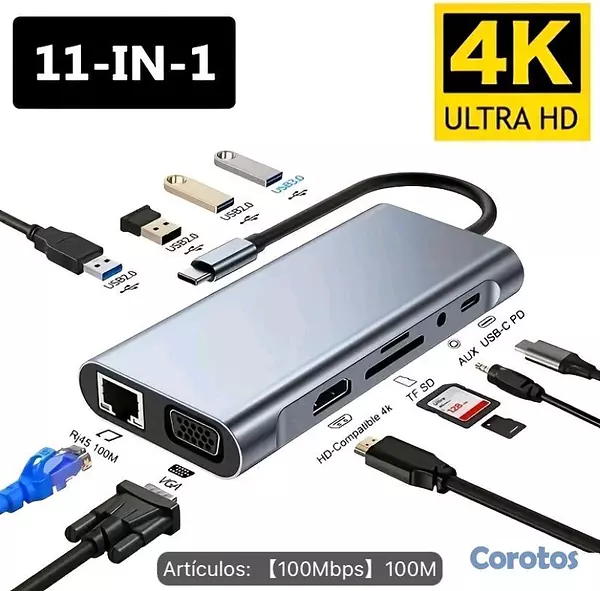accesorios para electronica - Hub de varios puertos usb, sd y tipo c, verifica los modelos en la foto 8