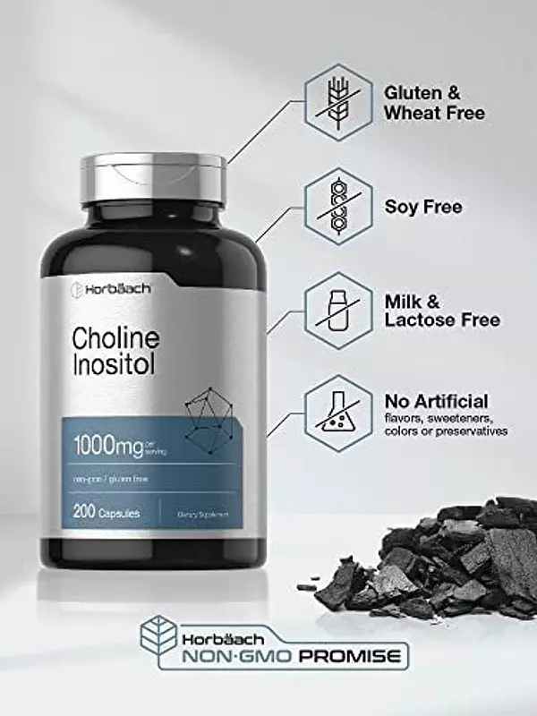 Salud y Equipamiento Médico - Colina Inositol 1000 Mg Nervioso Cognitivo Hepatica 200 Cap 5