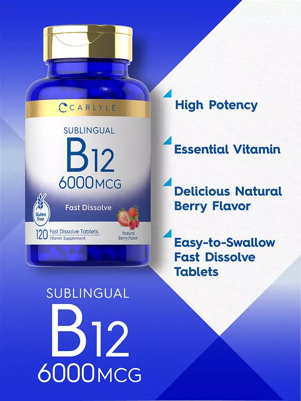 Salud y Equipamiento Médico - Carlyle Vitamina B-12 6000mcg 4