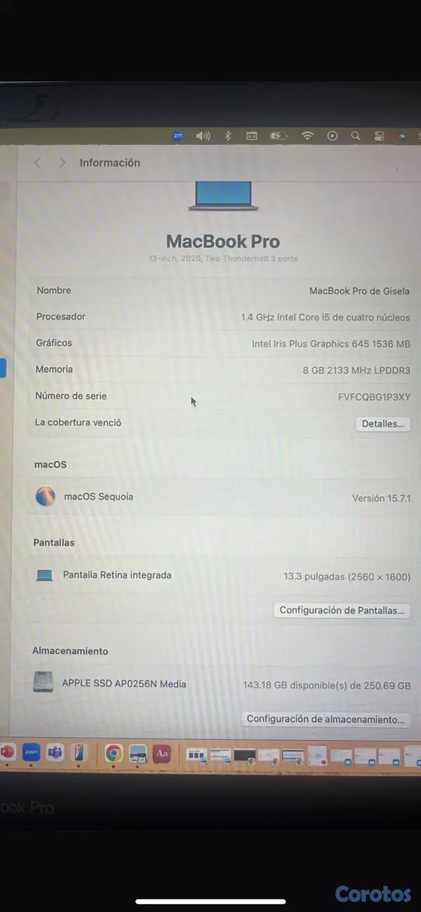 computadoras y laptops - Vendo MacBook Pro 13” (2020) para edición de video y ofimatica (negociable) 4