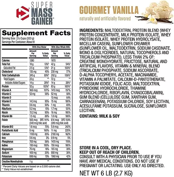 Salud y Equipamiento Médico - Mass Gainer Vainilla 6 Lbs Dyma - L A - L A $70817 2