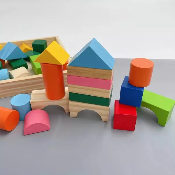 juguetes - 42 PIEZAS DE ROMPECABEZAS DE MADERA BLOQUES DE CONSTRUCCION LEGOS JUEGO 4