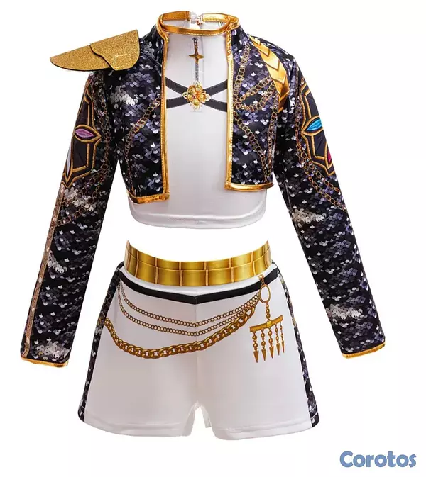 ropa y zapatos - Traje K Pop pra niña 8+ contacto incluye cola mora 2