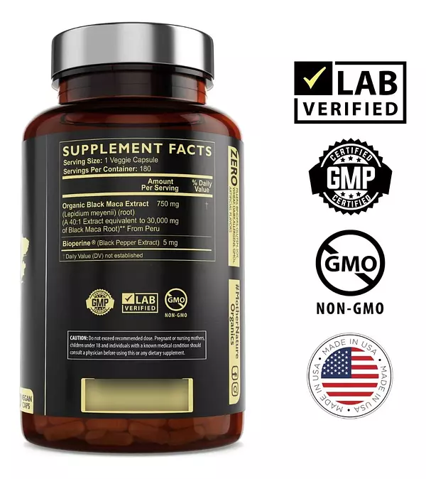 Salud y Equipamiento Médico - Maca Negra Organica 30.000 Mg Hombres Y Mujeres 180 Cap 2