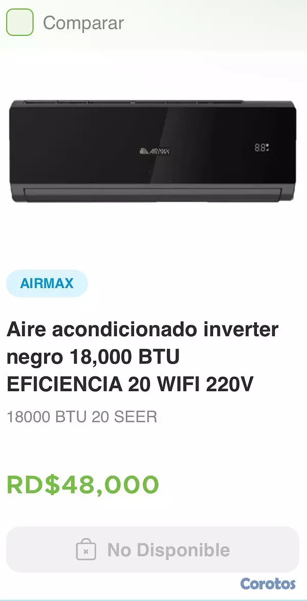 aires acondicionados y abanicos - Aire Acondicionado AIRMAX Inverter 18,000 BTU 2