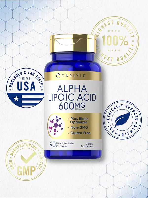 Salud y Equipamiento Médico - Acido Alfa Lipoico 600 Mg 90 Cap Carlyle 5