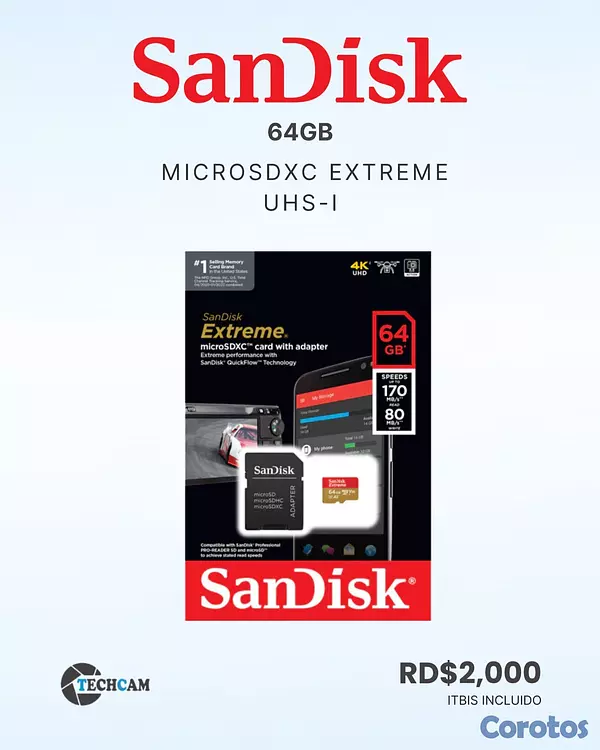 camaras y audio - MEMORIAS PARA CAMARA SANDISK 5