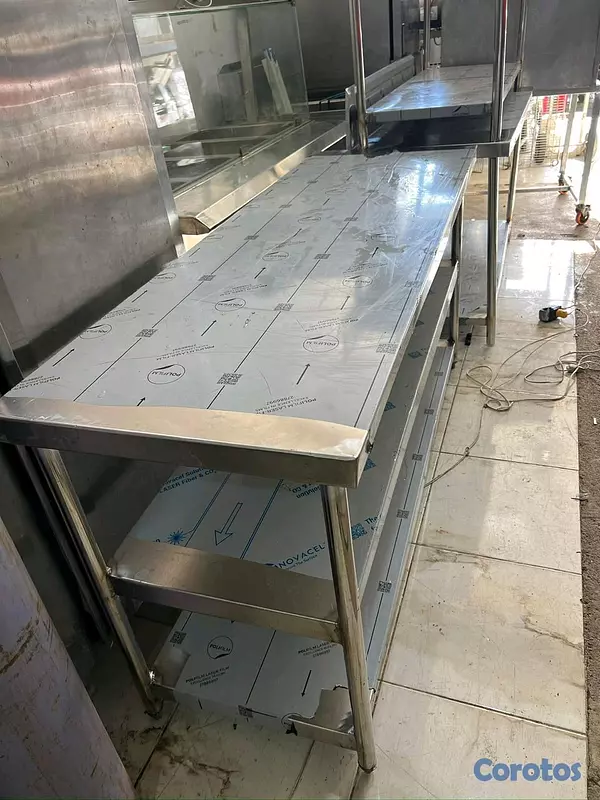 equipos profesionales - Fabricantes de mesa de trabajo acero inoxidable Calibre- 16  de 4,5,6,7,8 pies 3