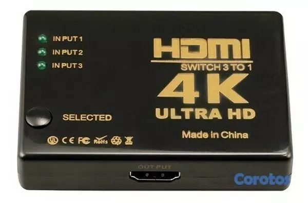 computadoras y laptops - SWITCH Venlogic HDMI 3x1 (Mod. DY706) 4K,control remoto 2