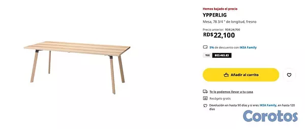 muebles y colchones - Comedor IKEA usado con 8 sillas 1