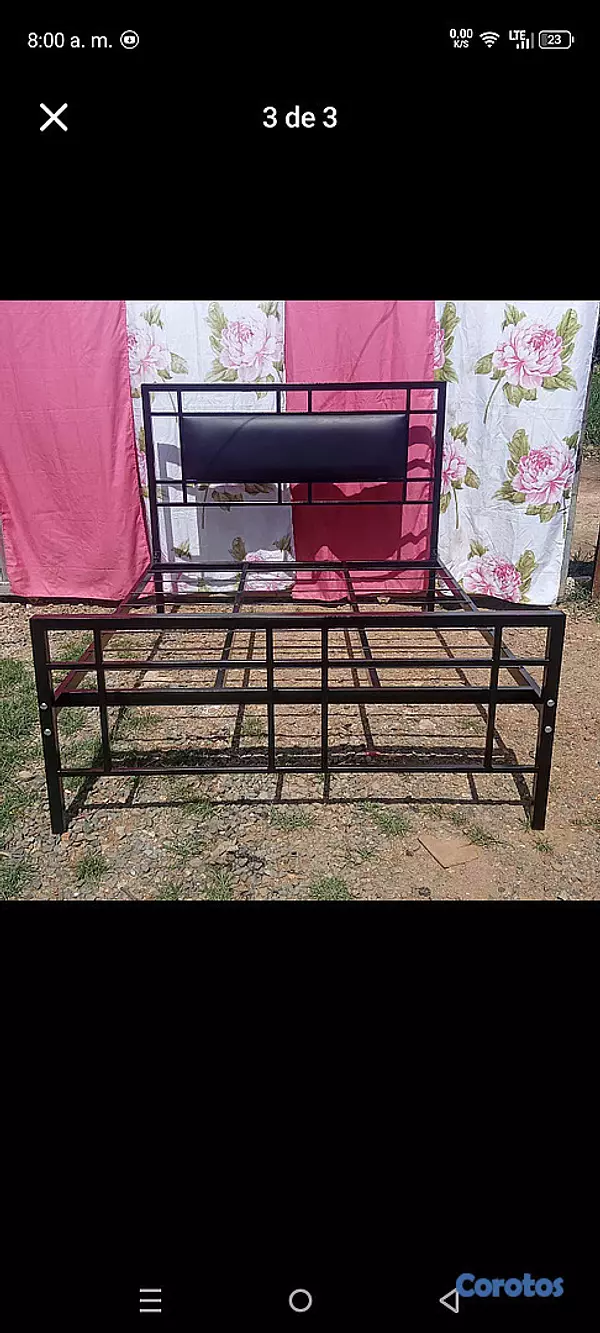 muebles y colchones - base de cama con tapizado  3