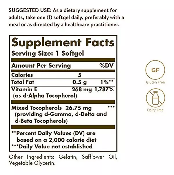Salud y Equipamiento Médico - Vitamina E 400 Iu D-alfa-tocoferol Y Tocoferol Mixto 100 Cap 2